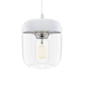UMAGE Acorn hanging light, white/steel/clear, Ø 5.5 in, E26 LED