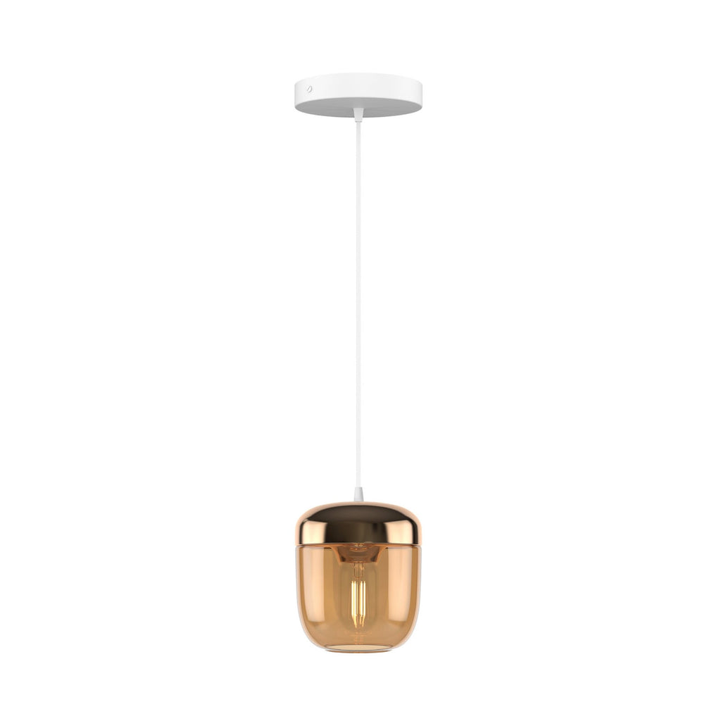 UMAGE Acorn Hanging Light, brass/amber, Ø 5.5 in, E26 LED