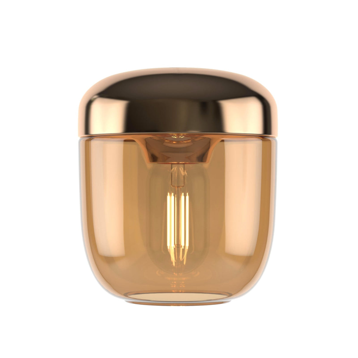 UMAGE Acorn Hanging Light, brass/amber, Ø 5.5 in, E26 LED
