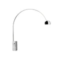 FLOS Arco E26 floor lamp, marble base, stainless steel, aluminium