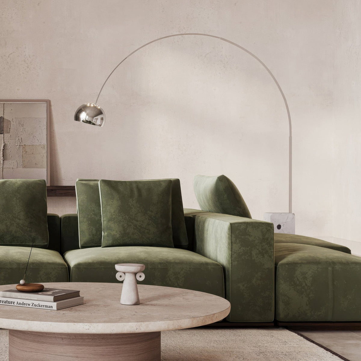 FLOS Arco E26 floor lamp, marble base, stainless steel, aluminium