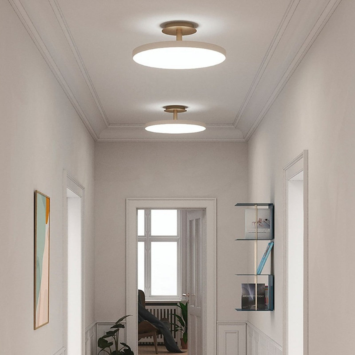 UMAGE Asteria UP Large LED ceiling lamp, cream, Ø 23.6 in