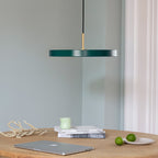 UMAGE Asteria LED pendant light, forest green, Ø 16.9 in