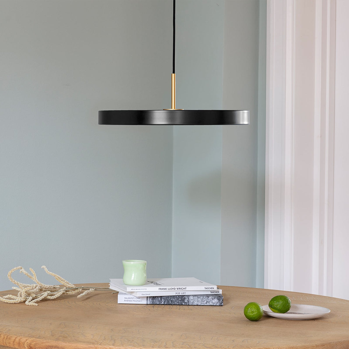 UMAGE Asteria LED pendant light, black, Ø 16.9 in