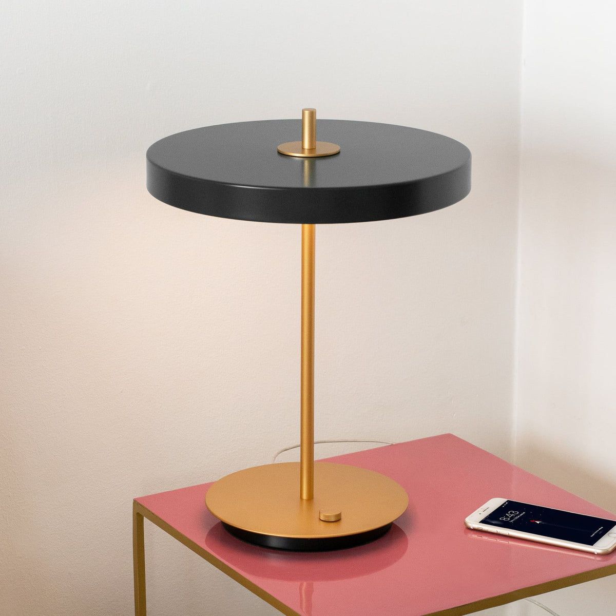 UMAGE Asteria LED table lamp, anthracite, height 16.3 in, with dimmer