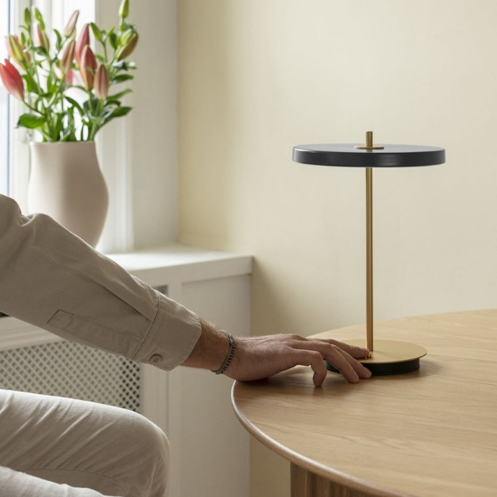 UMAGE Asteria Move Portable Rechargeable Table Lamp, anthracite, 12 in