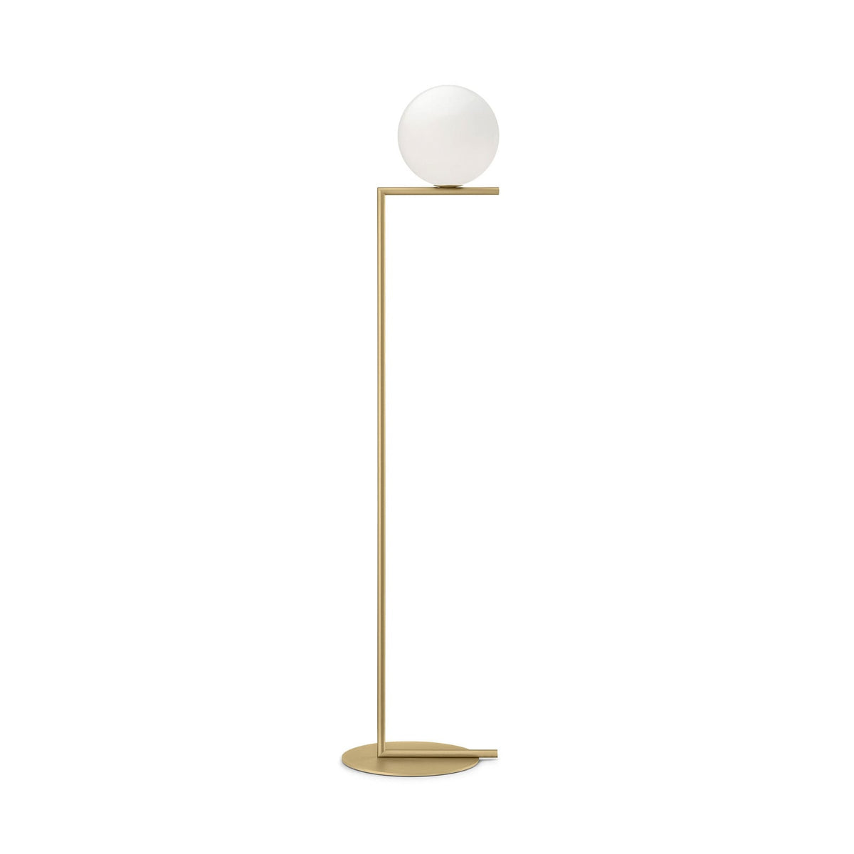 FLOS Ic F1 floor lamp, brass, handblown glass, G9