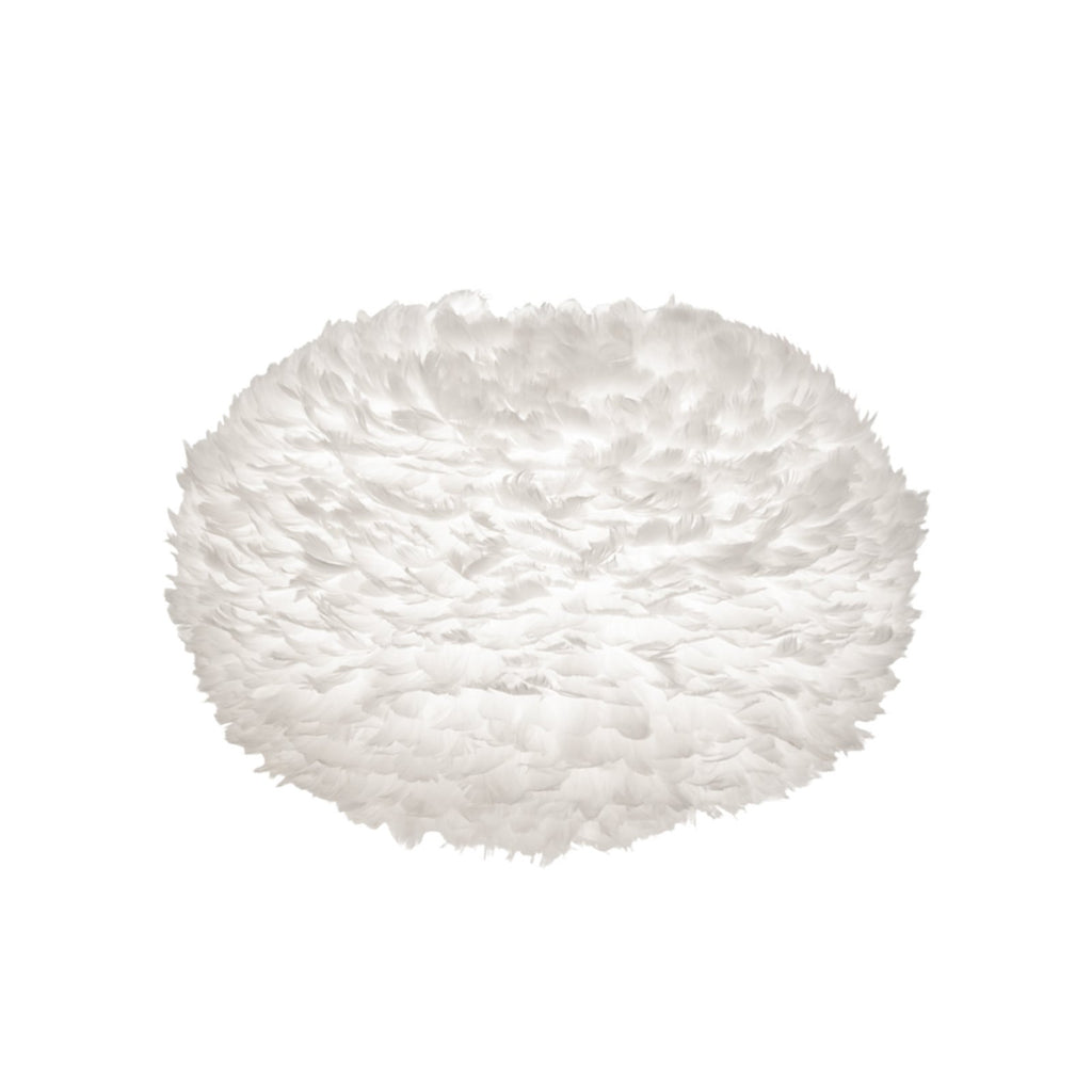 UMAGE Eos XL hanging light, white, Ø 29.5 in, feathers