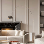 FLOS Arco LED floor lamp, marble base, stainless steel, aluminium, 2,700K