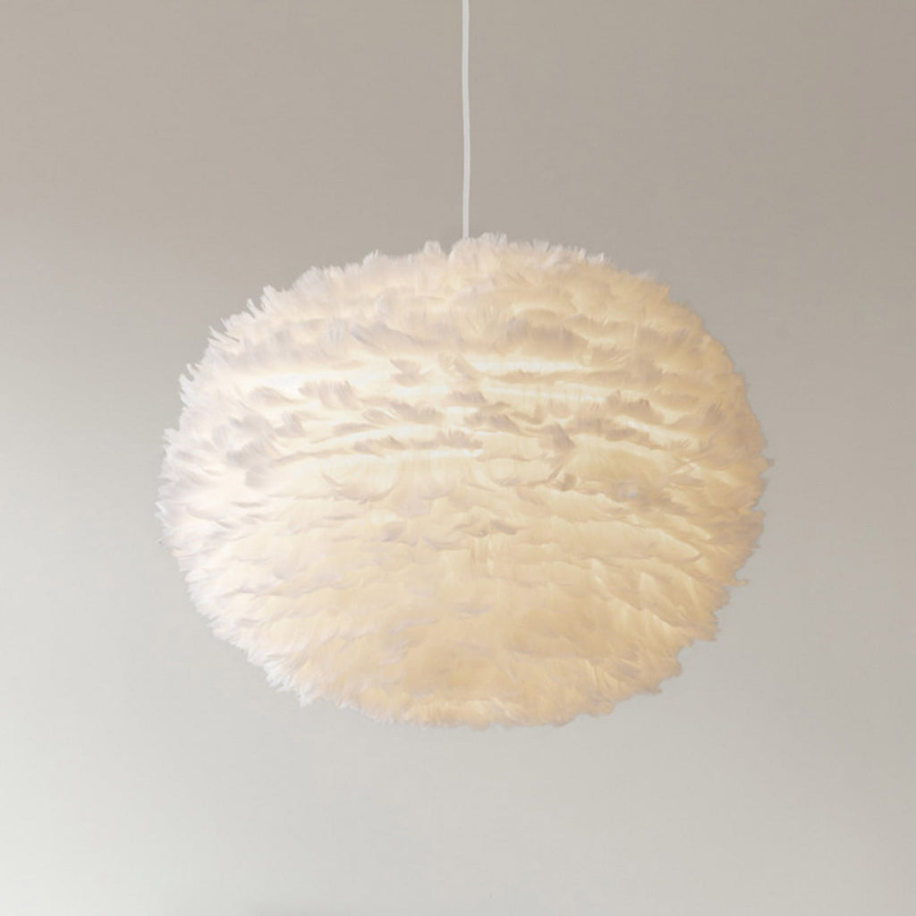 UMAGE Eos Large hanging light, white, Ø 25.6 in, feathers