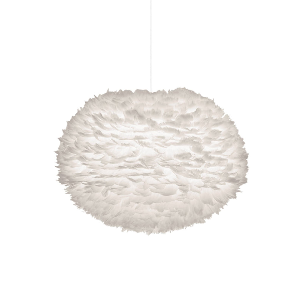 UMAGE Eos Large hanging light, white, Ø 25.6 in, feathers