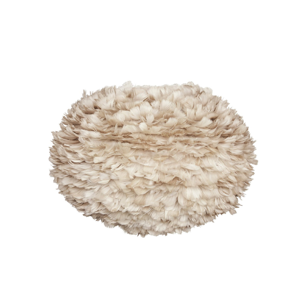 UMAGE Eos Large hanging light, light brown, Ø 25.6 in, feathers