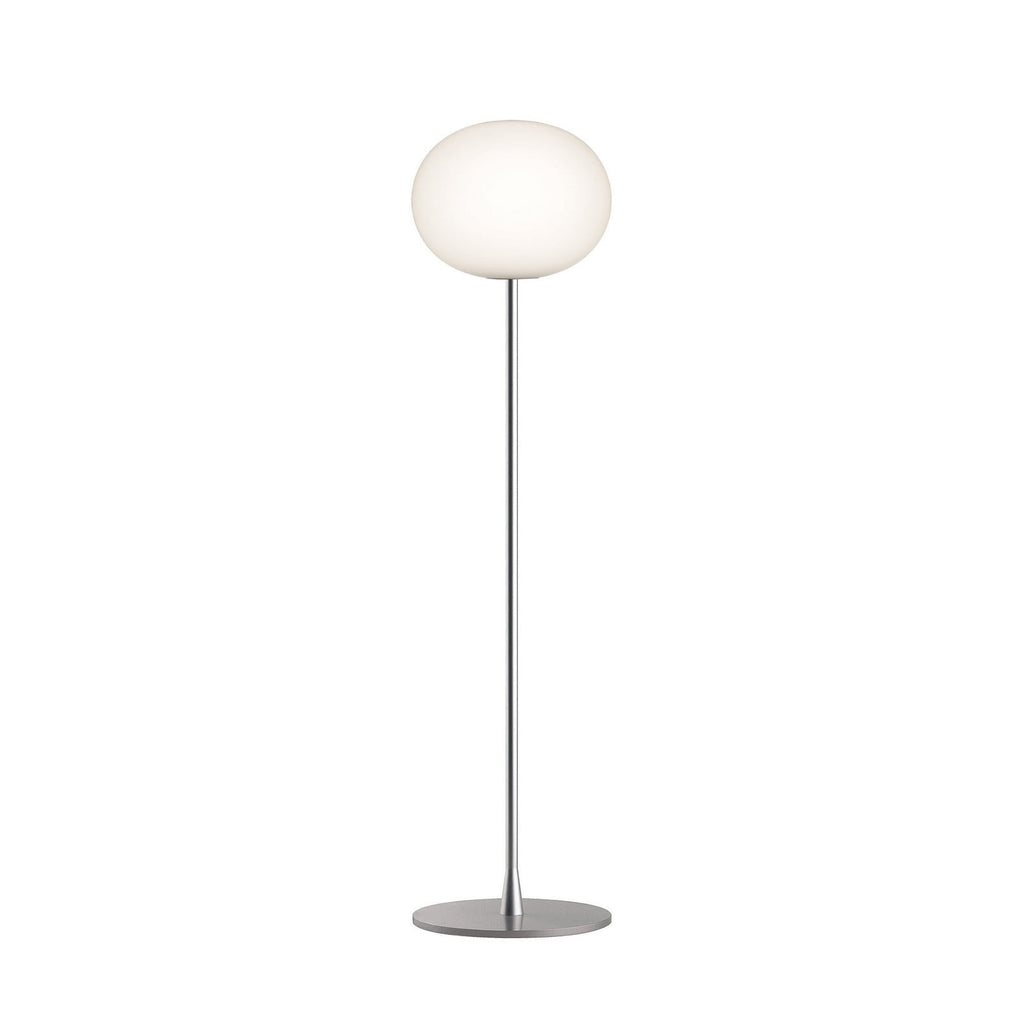 FLOS Glo-Ball F1 floor lamp, silver, steel, glass, E26