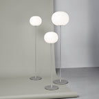 FLOS Glo-Ball F1 floor lamp, silver, steel, glass, E26