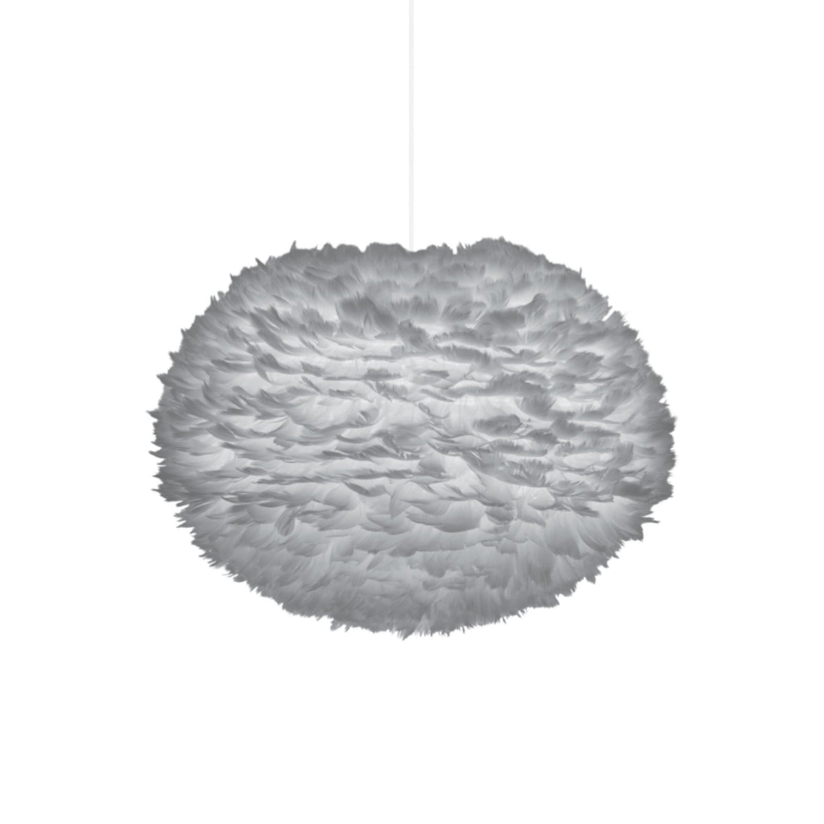 UMAGE Eos Large hanging light, grey, Ø 25.6 in, feathers