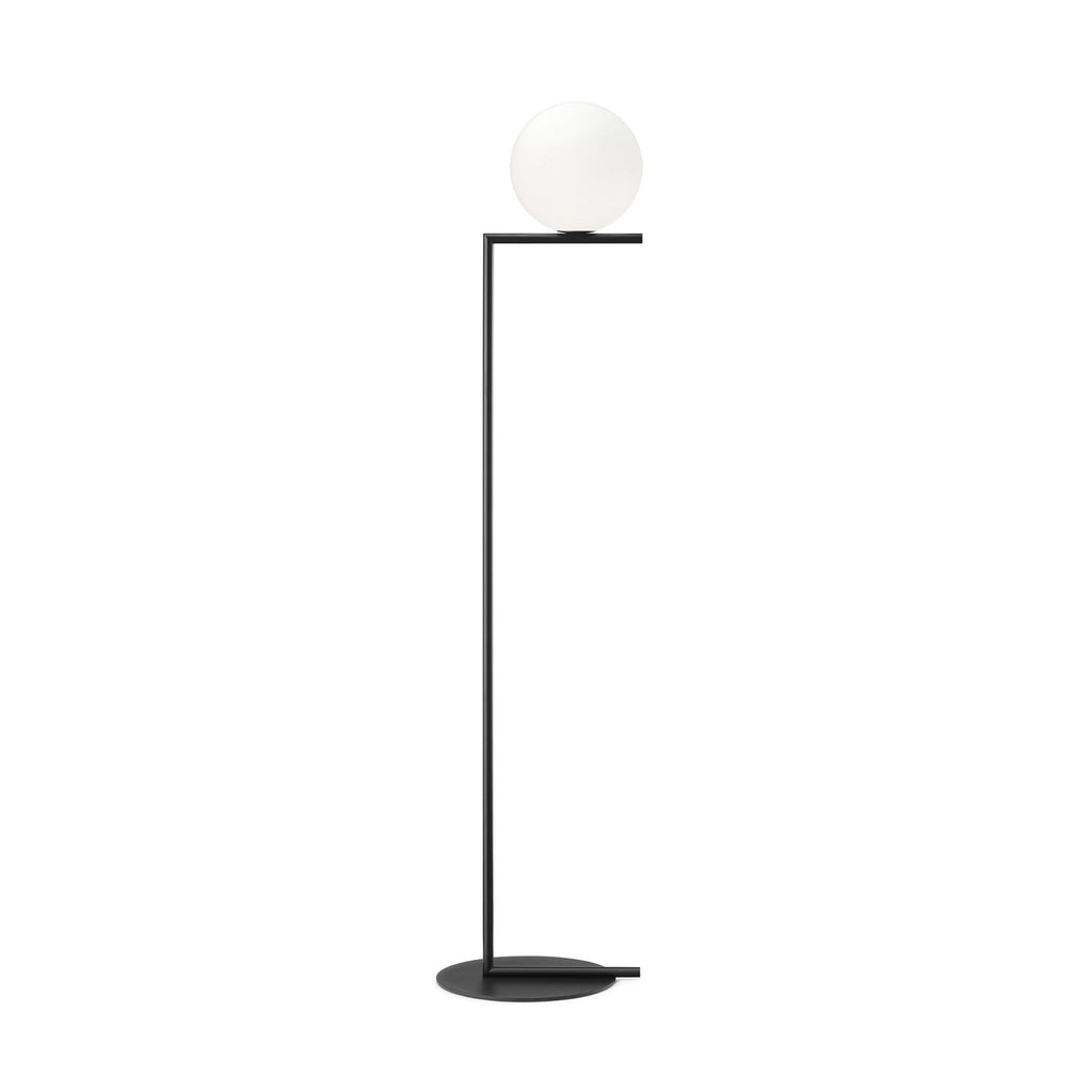 FLOS Ic F1 floor lamp, black, steel, glass, G9