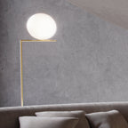 FLOS Ic F2 floor lamp, brass, handblown glass, E26