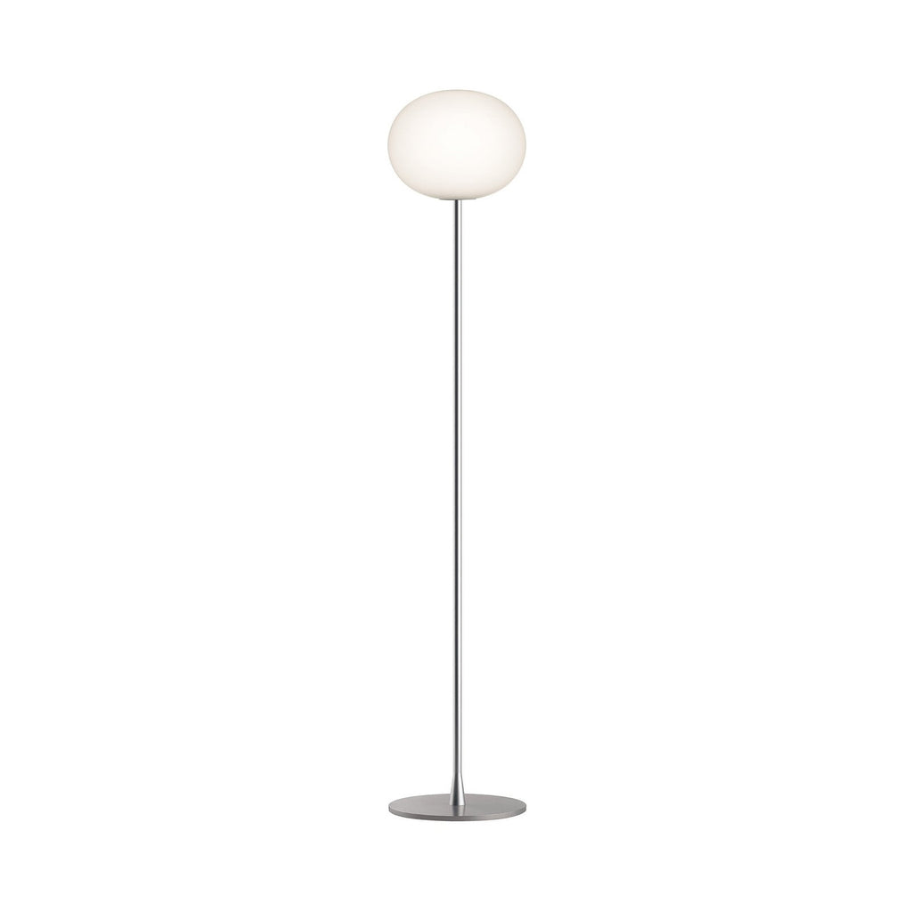 FLOS Glo-Ball F2 floor lamp, silver, steel, glass, E26