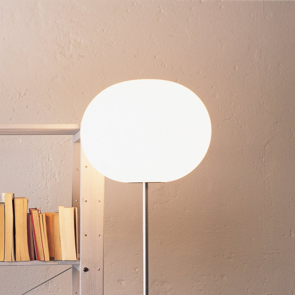 FLOS Glo-Ball F2 floor lamp, silver, steel, glass, E26