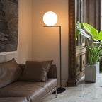 FLOS Ic F2 floor lamp, black, steel, glass, E26