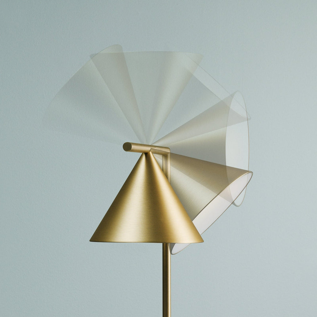 FLOS Captain Flint LED floor lamp, brass, steel, 2,700 K