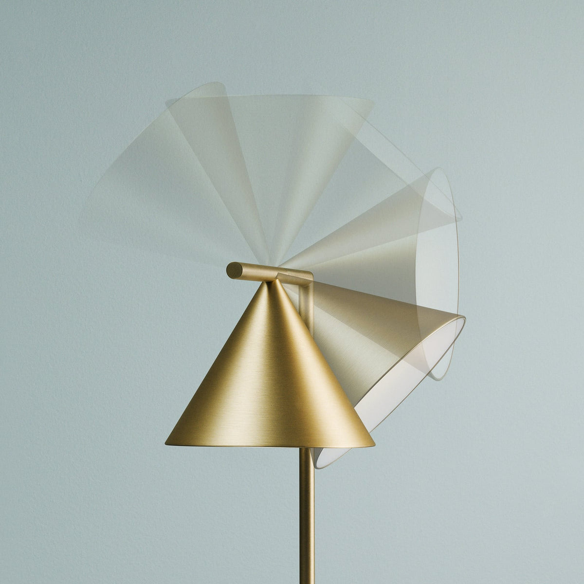 FLOS Captain Flint LED floor lamp, brass, steel, 2,700 K