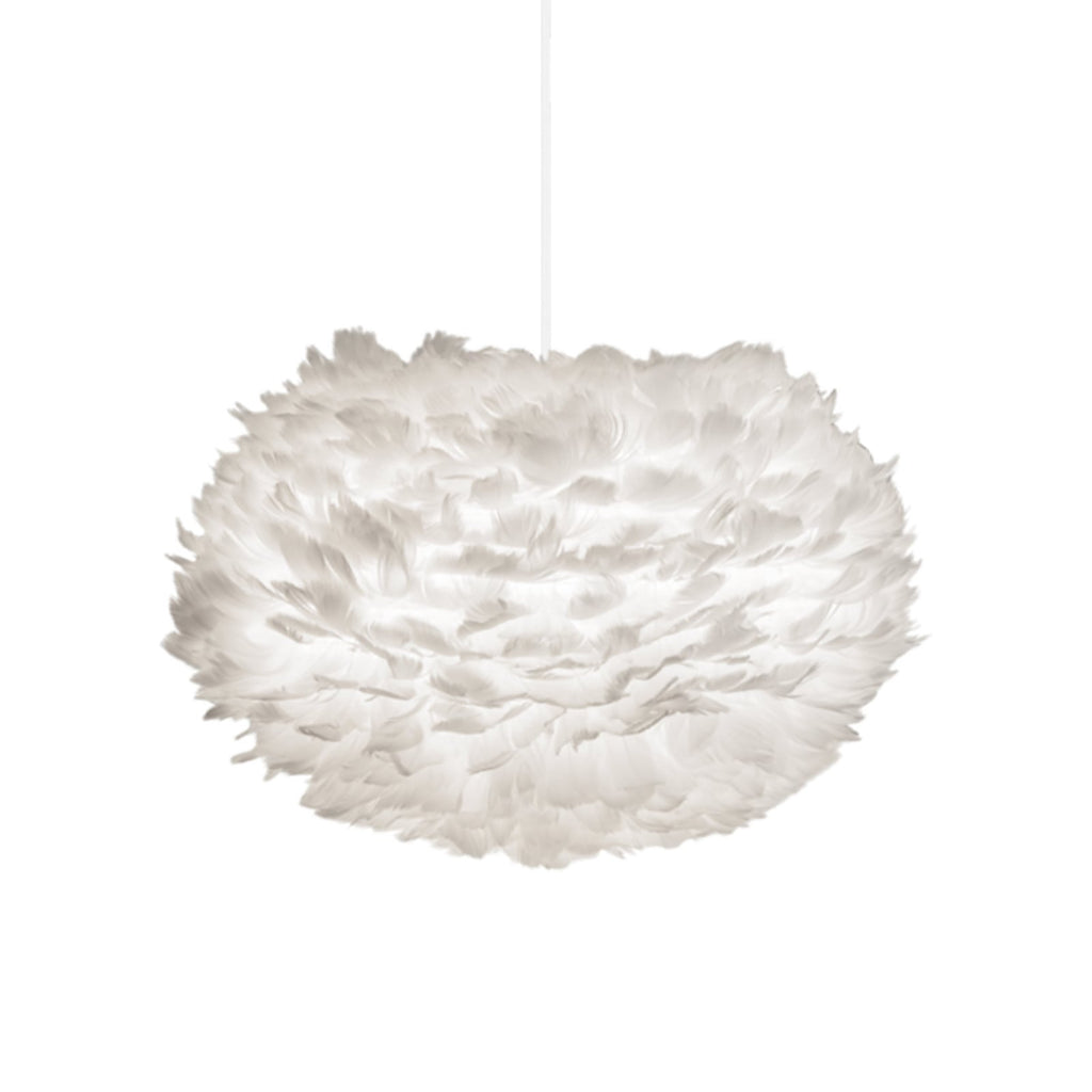 UMAGE Eos Medium Hanging Light, white, Ø 17.7 in, feathers