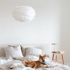 UMAGE Eos Medium Hanging Light, white, Ø 17.7 in, feathers