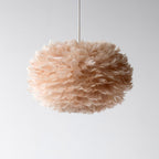 UMAGE Eos Medium Hanging Light, light brown, Ø 17.7 in, feathers