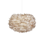 UMAGE Eos Medium Hanging Light, light brown, Ø 17.7 in, feathers