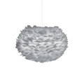 UMAGE Eos Medium hanging light, grey, Ø 17.7 in, feathers