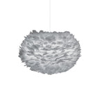 UMAGE Eos Medium hanging light, grey, Ø 17.7 in, feathers