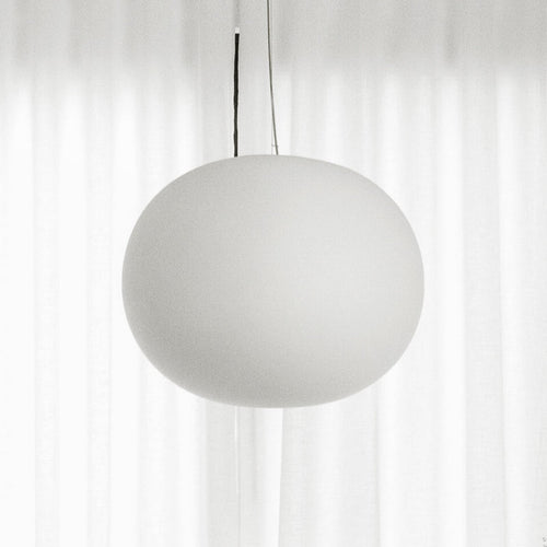 FLOS Glo-Ball S2 pendant light, white, glass, E26, Ø 45 cm