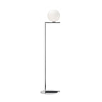 FLOS Ic F1 floor lamp, chrome/white, glass, steel, G9