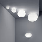 FLOS Glo-Ball C1 ceiling light, white, glass, E26, Ø 33 cm