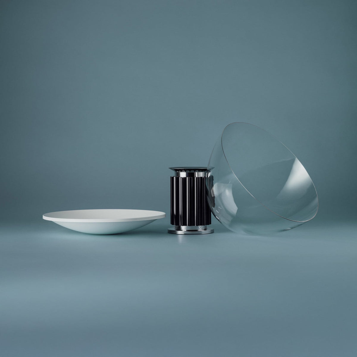 FLOS Taccia LED table lamp, black, aluminium, glass, 2700 K