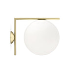 FLOS Ic C/W1 wall light, brass/white, glass, steel, G9
