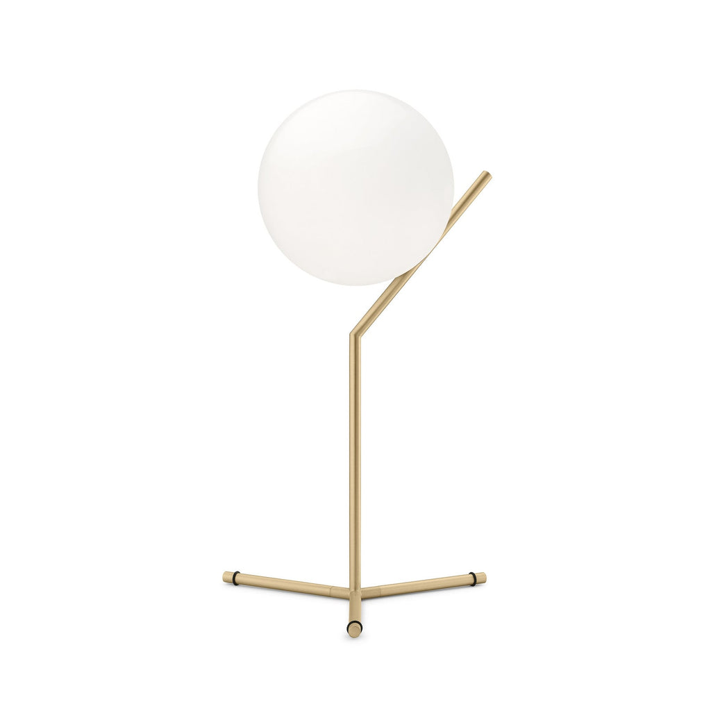 FLOS Ic T1 table lamp, brass/white, glass, height 53 cm, G9