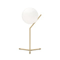 FLOS Ic T1 table lamp, brass/white, glass, height 53 cm, G9