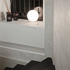 FLOS Ic T2 table lamp, brass/white, glass, height 35 cm, E26