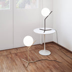 FLOS Ic T2 table lamp, brass/white, glass, height 35 cm, E26