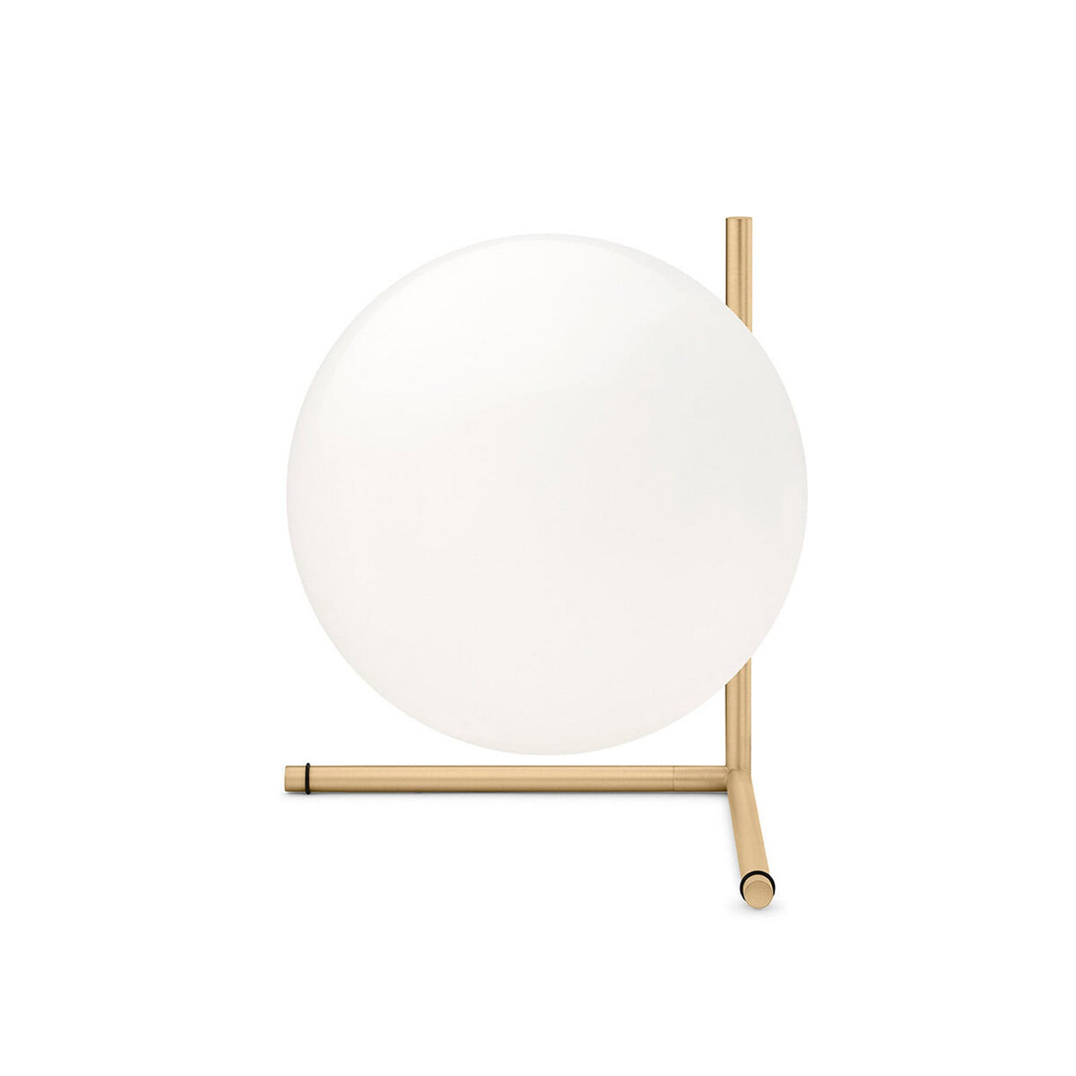 FLOS Ic T2 table lamp, brass/white, glass, height 35 cm, E26