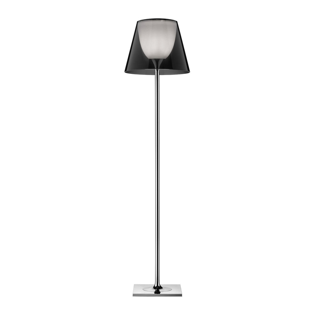 FLOS Ktribe F2 floor lamp, chrome/smoke, aluminium, plastic, E26
