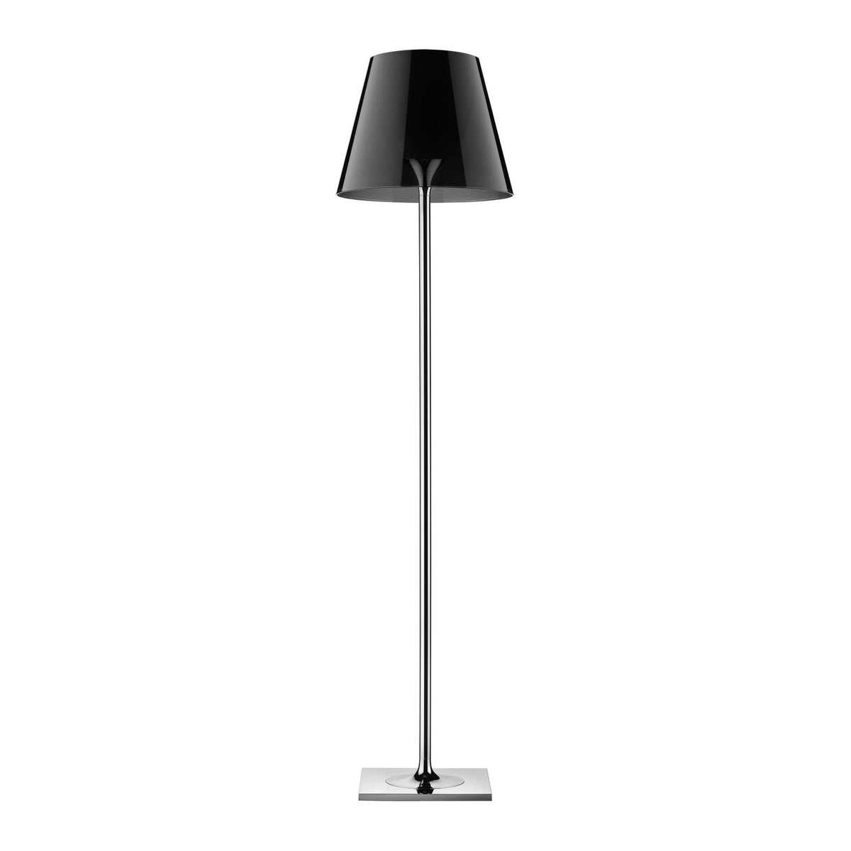 FLOS Ktribe F2 floor lamp, chrome/smoke, aluminium, plastic, E26