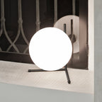 FLOS Ic T2 table lamp, black and white, glass, height 35 cm, E26