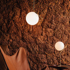 FLOS Ic S2 pendant light, brass/white, glass, steel, E26