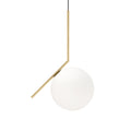 FLOS Ic S2 pendant light, brass/white, glass, steel, E26