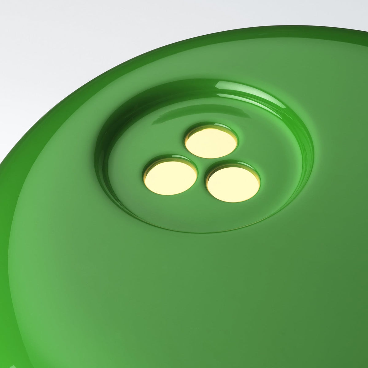 FLOS Snoopy table lamp, green, glass, aluminium, height 36.9 cm