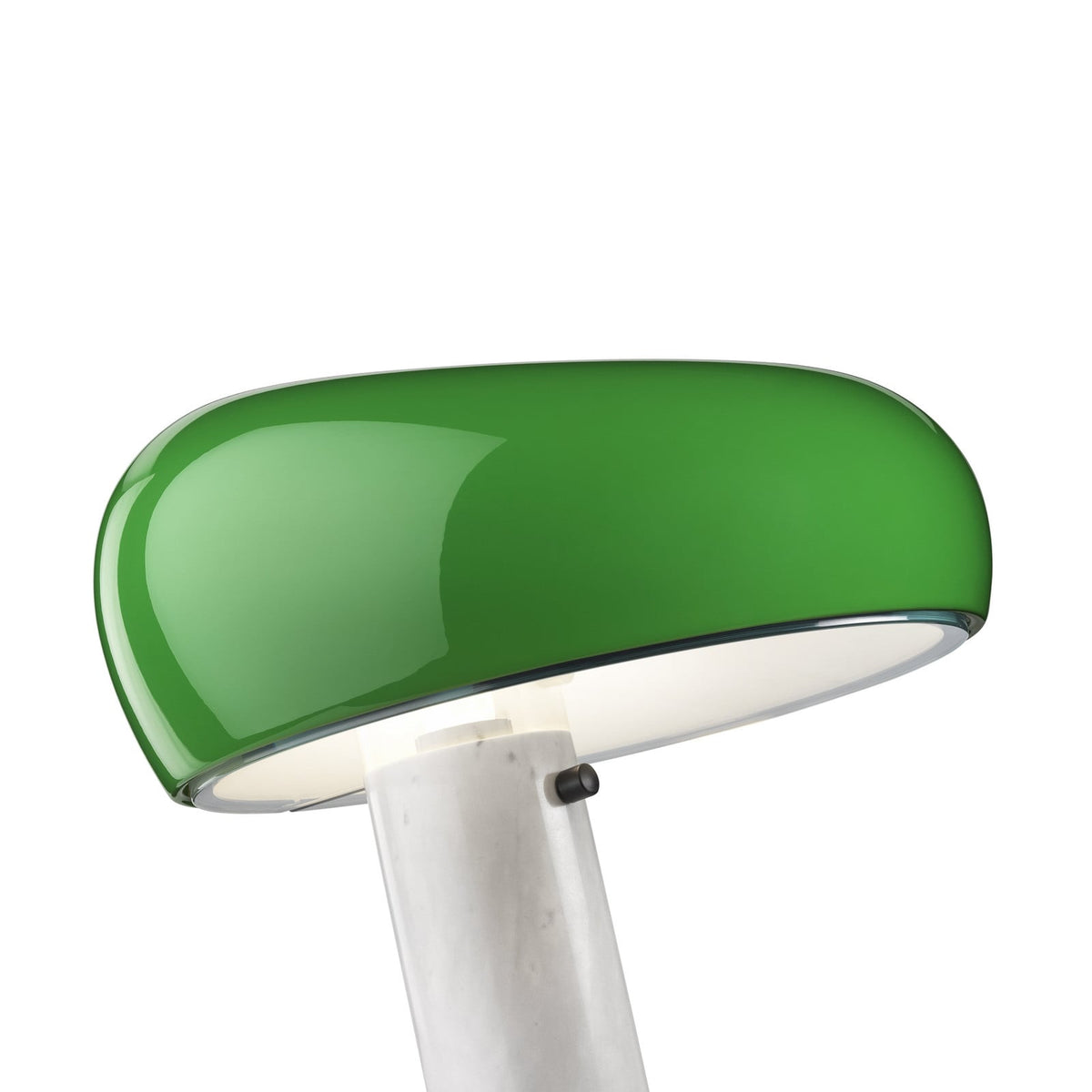 FLOS Snoopy table lamp, green, glass, aluminium, height 36.9 cm
