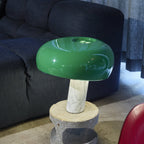 FLOS Snoopy table lamp, green, glass, aluminium, height 36.9 cm